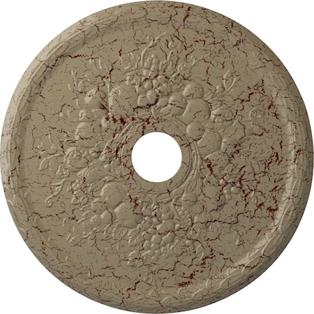 Ekena Millwork Grape Ceiling Medallion (Canopies up to 3 5/8"), 22 5/8"OD x 3 5/8"ID x 5/8"P, Gobi Desert Crackle CM22GRGDC